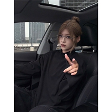 美式复古cleanfit基础简约半高领打底衫男女百搭内搭上衣潮，男装T恤，星座506A