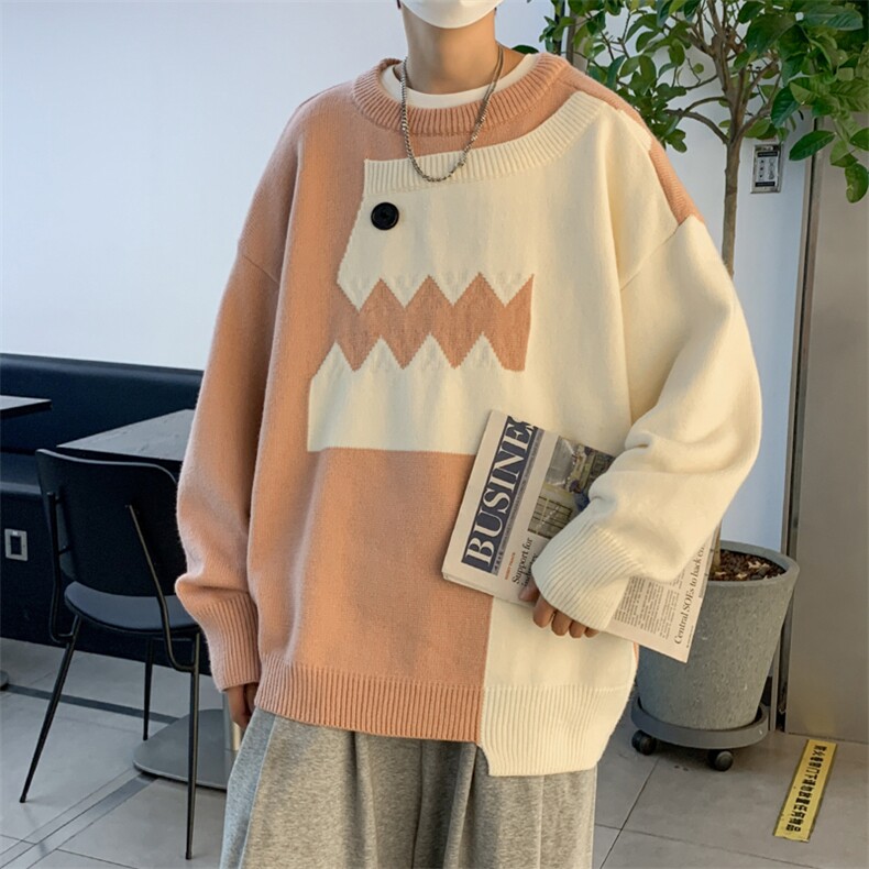 毛衣男韩版日系针织衫冬季ins港风慵懒线衣外套MY0733-P45,男装针织衫/毛衣,星座308B-1