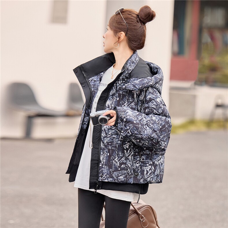 现货白鸭绒有帽可拆2025年冬季潮羽绒服女外套,女装羽绒服,米雪儿