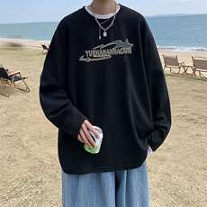 抖音供货、秋季现货舒适棉宽松重磅长袖T恤D223A-CT2326-特P28，男装T恤，电商019-1