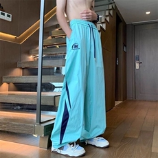 多巴胺撞色休闲运动裤男夏季新款松速干美式直筒伞兵裤MK222P37，女装休闲裤，星座1013-5