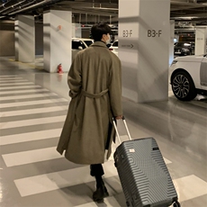 高品质秋冬风衣毛呢大衣男过膝加厚外套A430F12薄P110加棉P110，男装风衣，电商A430（原星座702）