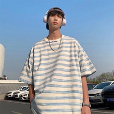 夏季条纹休闲短袖T524p30，男装T恤，星座1013
