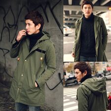 新款秋季韩版中长款休闲青年风衣男士外套潮时尚风衣8069/85，男装风衣，电商A318