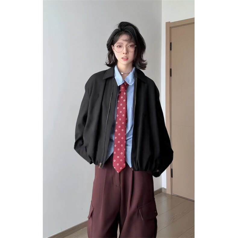 WT805CC-特P75基础简约立体剪裁定位褶皱短款夹克外套男女,男装夹克,星座1007（原301D）
