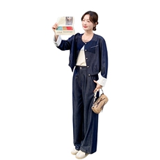 【新款】法式重工小香风拼蕾丝牛仔套装088-9836P195K318，女装套装/套裙，2C088