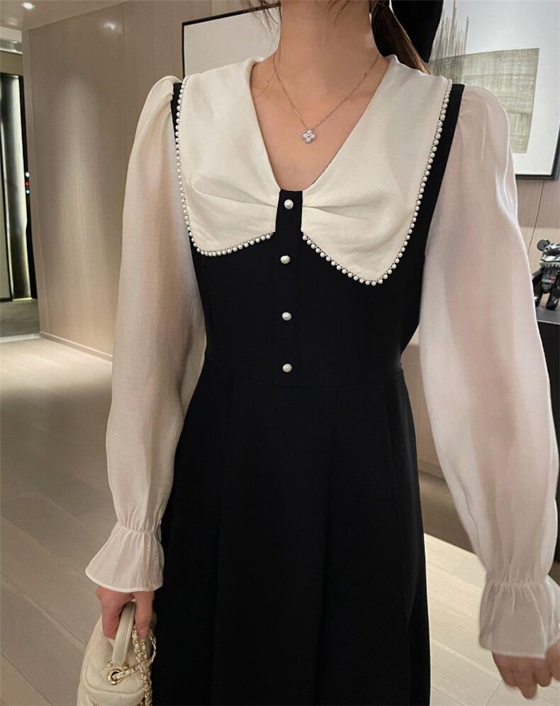 珍珠蝴蝶结收腰连衣裙，女装连衣裙，DIDI&KOKO(3F)