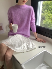 2025年秋季常规宽松型通勤单件半高领，女装羊毛衫，纳驰羊绒