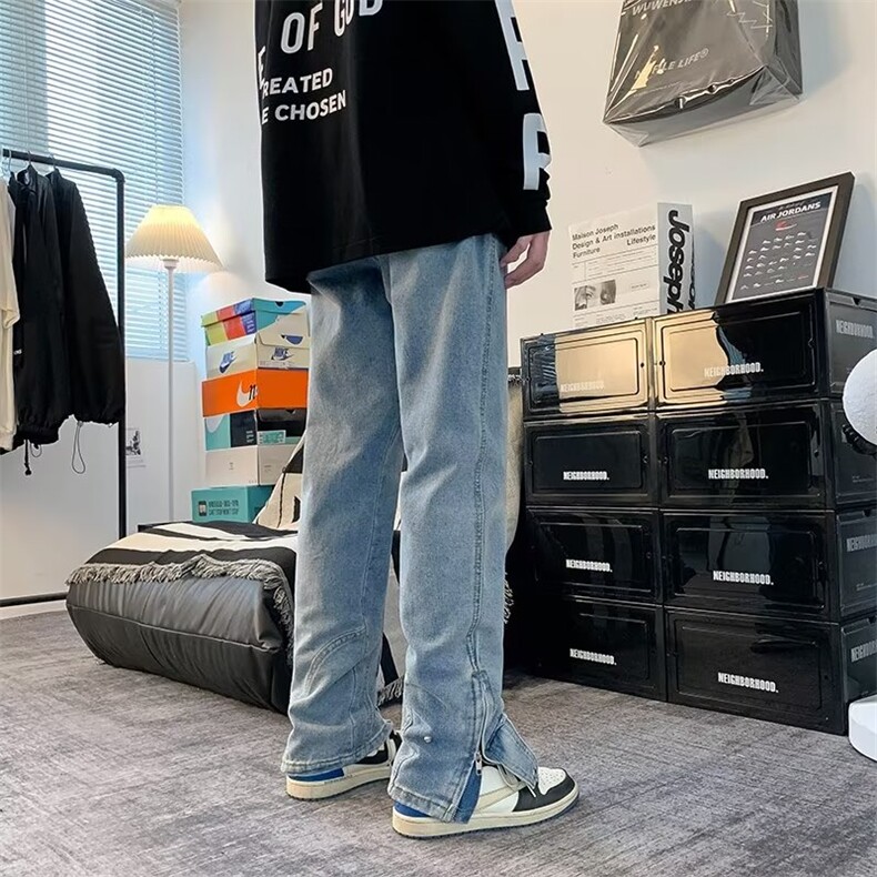 牛仔裤男秋季潮大码休闲裤子高街WH17P46,男装牛仔裤,星座1116-2