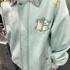 日系复古绿色工装外套男春秋季2025新款春秋美式休闲翻领夹克，男装夹克，星座601-1