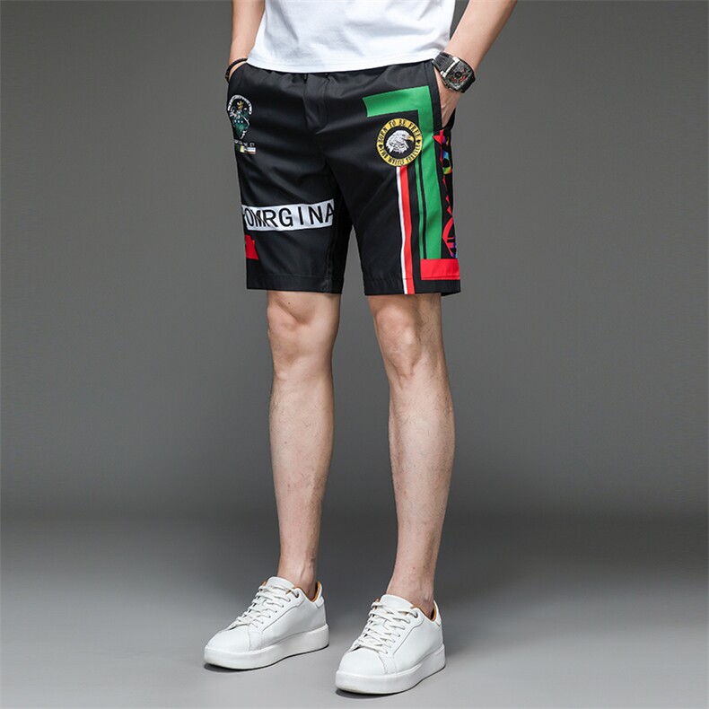 时尚印花短裤男薄款宽松休闲裤子夏季新款青年男士潮流百搭五分裤，男装休闲裤，电商B212（原钱塘6029）