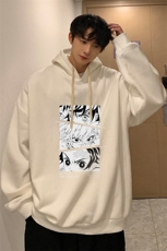 纯棉连帽卫衣男大码运动帽衫宽松薄WY2176-P35，男装卫衣，电商A040