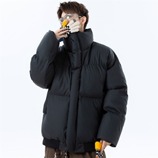 美式潮牌立领棉服男高街短款棉衣外套百搭宽松面包服M6066P75，男装棉衣，电商A157