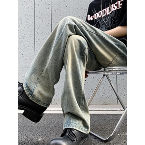 B221美式ins高街暗黑小众修身微喇牛仔裤LK24168-P60控78