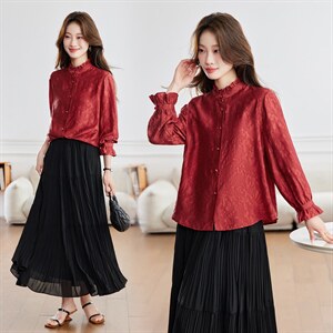 2026春装新款休闲时尚小衫，女装衬衫，鑫鑫格