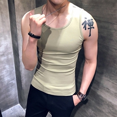 618-特p20夏季无袖坎肩背心男纯棉修身运动健身男士宽肩汗衫，男装背心/马甲，电商D303