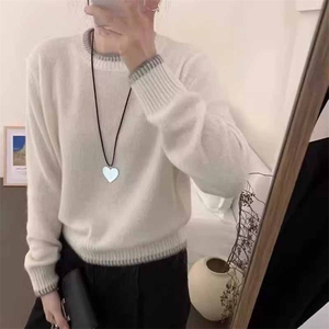 秋冬新款纯色针织圆领套头上衣时尚百搭，女装羊绒衫，鹿一羊绒