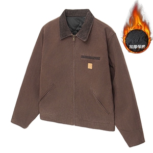 加绒牛仔棉服男冬季棉衣外套羊羔绒加厚毛领保暖外套MY1313-P138图片