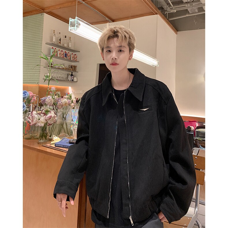 F617P75夹克男春秋季痞帅高级感美式复古垫肩棒球服外套,男装夹克,星座512-6