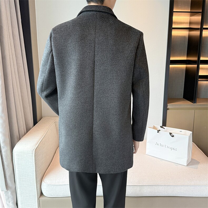 2025秋冬新款老钱风男士宽松毛呢大衣翻领中长款风衣MY77--P180,男装风衣,电商B278