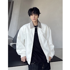 现货棒球服男外套2026新款春秋飞行员立领美式夹克宽松外套，男装夹克，电商C307