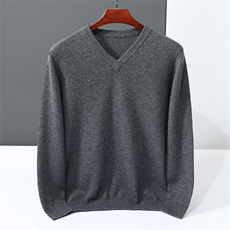 2025年秋季新款百搭七针加厚V领，男装羊毛衫，尚亿羊绒