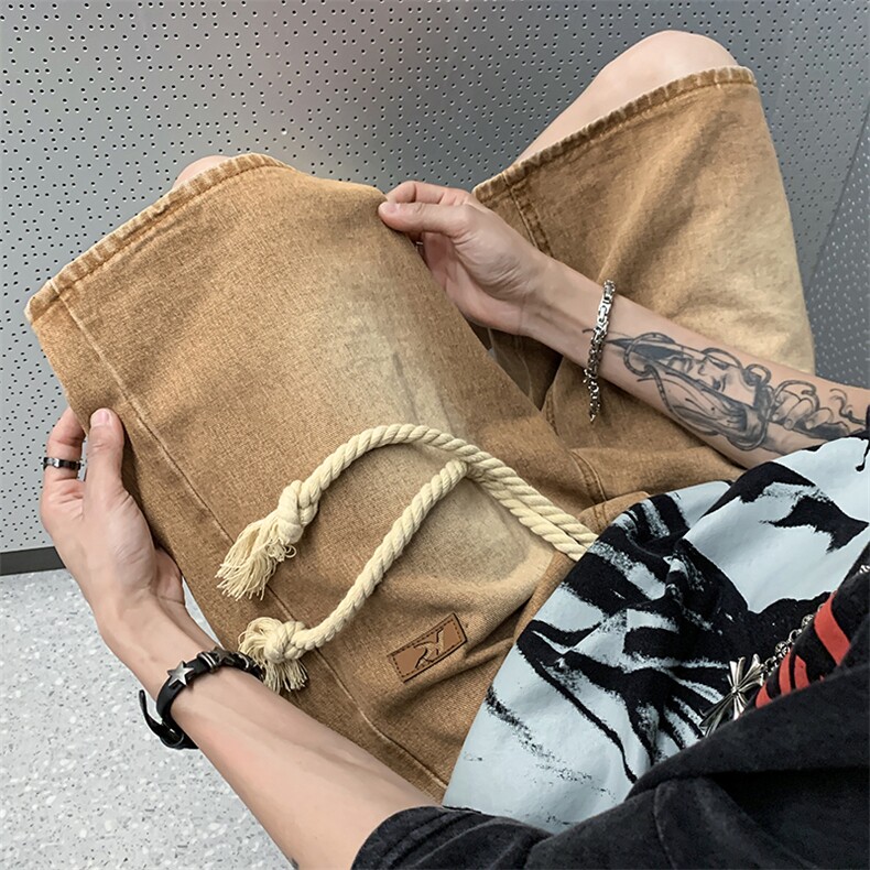 青春流行直脚潮流ins拉链新款牛仔裤五分裤日系男D3111P38,男装牛仔裤,星座1116-2