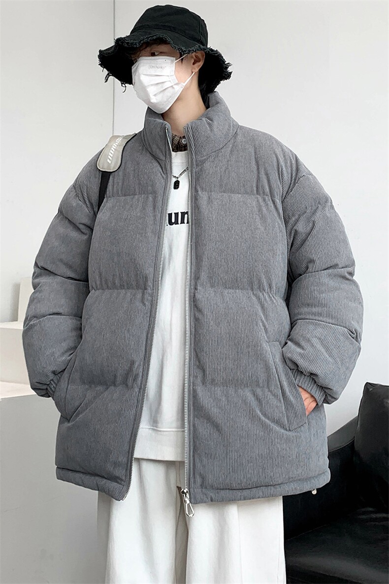 2023冬上新学生加棉加厚棉服纯色时尚立领棉衣外套男女6223-P100,男装棉衣,电商A441-1
