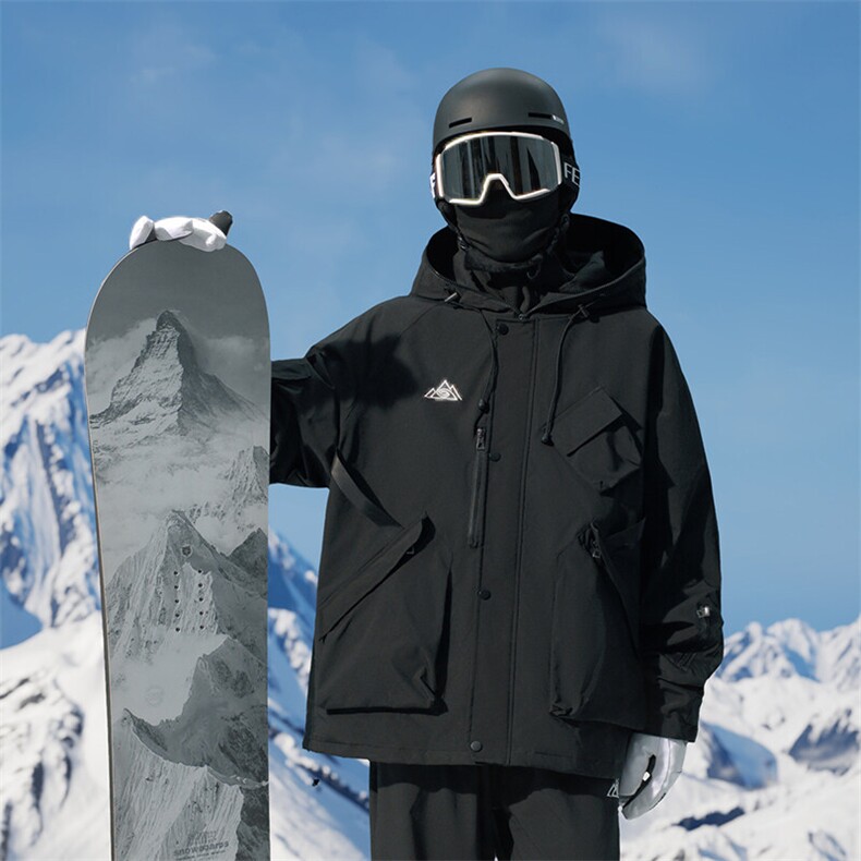 24冬户外防水防风单板滑雪服男女中性风大码加棉加厚外套M78-P155,男装棉衣,电商A001-1