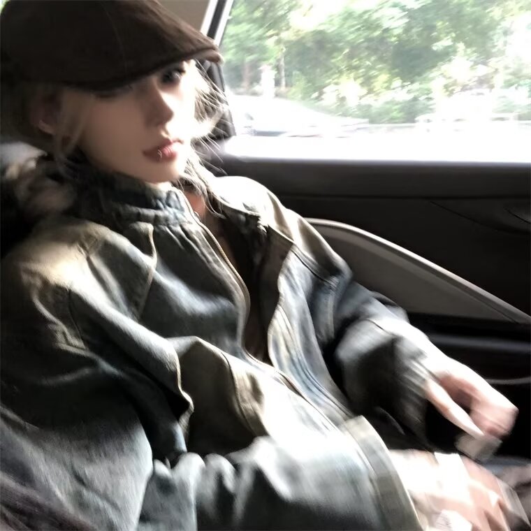 现货水洗解构垫肩牛仔外套男女款黄泥复古重磅夹克网图JK2293-P80,男装工装外套,星座302B-3