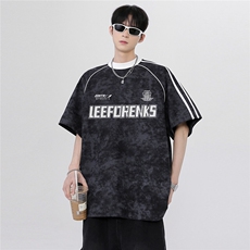 夏季cleanfit时尚高级舒适吊染创意印花宽松撞色短袖T恤T292-p38，男装T恤，电商C307