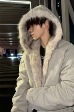 网图A2347P120-美式座山雕加绒加厚棉服男女秋冬宽松休闲棉衣，男装棉衣，电商B241