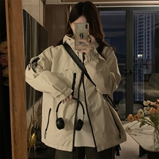 C910-P105复古连帽工装外套冲锋衣男女宽松潮牌情侣夹克登山服，男装夹克，星座911-2(原星座613-2）