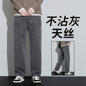 青少年口袋多工装阔腿长裤直筒牛仔裤男款美式潮运动裤 长期有货图片
