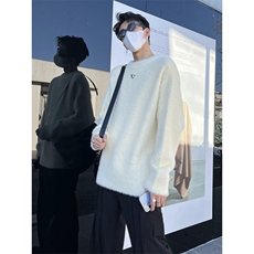 T911-特P75高级重磅仿水貂毛衣男女慵懒宽松情侣针织衫潮牌，男装针织衫/毛衣，星座1501