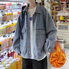 牛仔工装夹克男冬季港风百搭情侣加绒加厚外套8858-p55加绒p65,男装夹克,星座1008-2