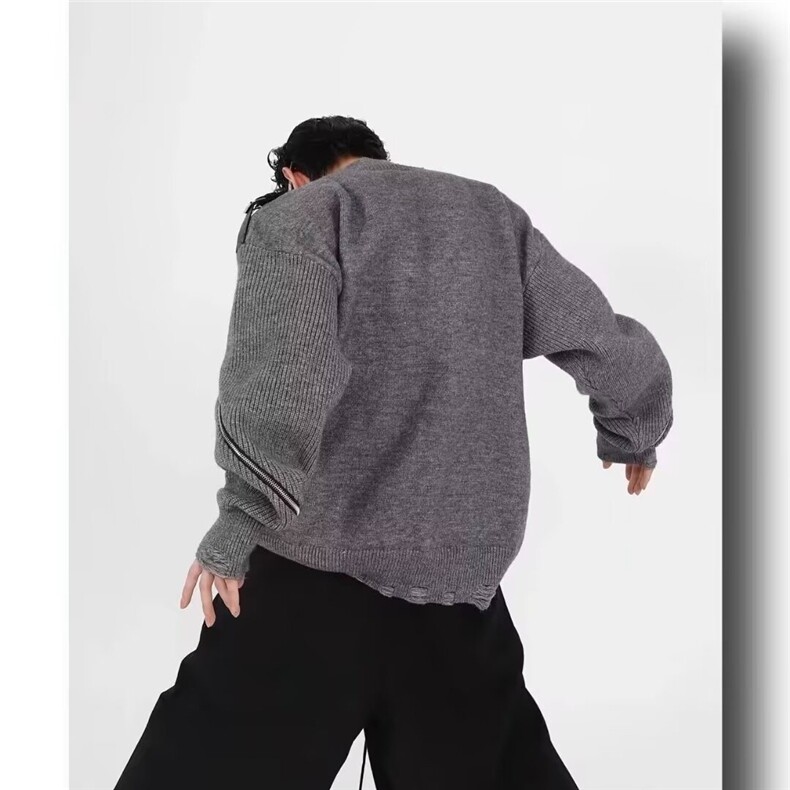 A188-P54复古开衫毛衣男秋冬款新中式针织衫冬季高级感慵懒风,男装针织衫/毛衣,电商B323A