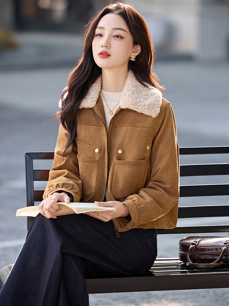 （现货）XBL新款2025年冬季短款羽绒服派克服保暖90白鸭绒1026,女装毛呢外套,欣贝拉