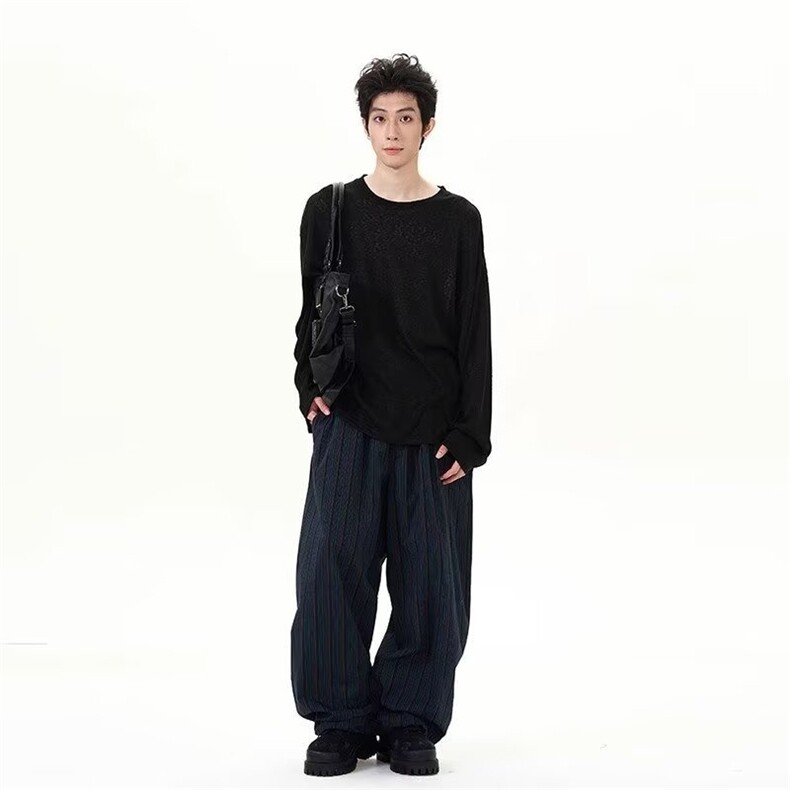 K2010-P40原版TR全棉高密碳素磨毛裤头反包边,男装休闲裤,电商B323A