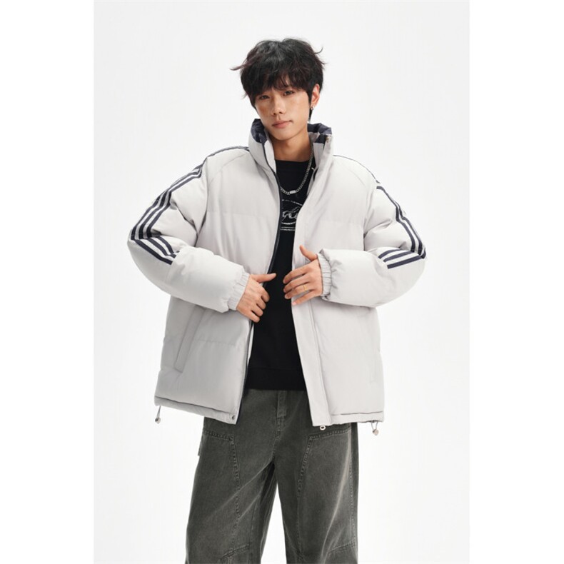 ！冬季条纹五防立领加绒加厚棉衣情侣撞色棉服外套MY7777-P68,男装棉衣,星座610B-1