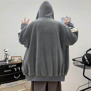 冬装青少年加绒时尚棉衣绒里羊羔绒连帽外套男女919-P110控价158