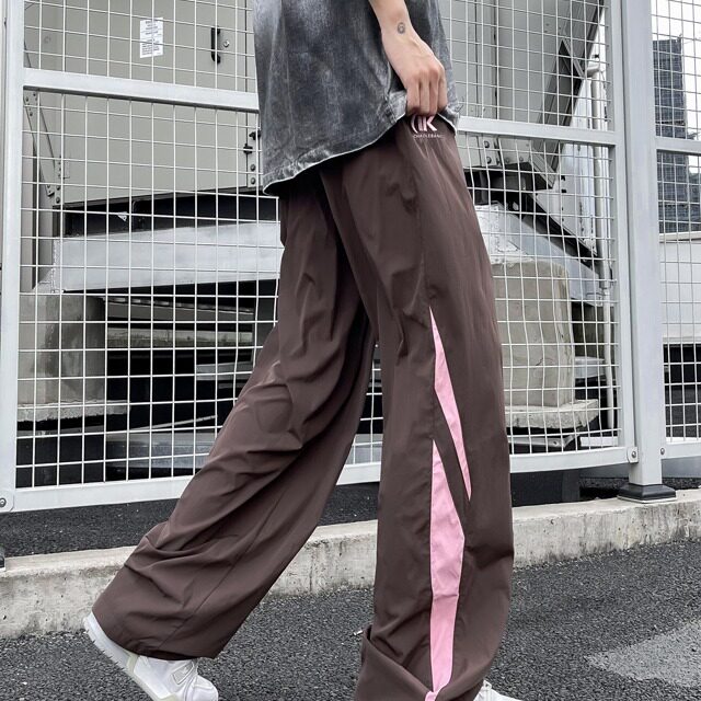 多巴胺穿搭速干裤子男女夏季美式休闲撞色条纹伞兵裤BK861-P40,男装休闲裤,星座1001-1