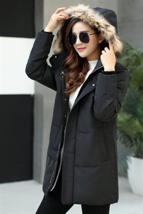 电商B247 2020冬季新款情侣装修身带毛领休闲羽绒服 MY828 P278图片