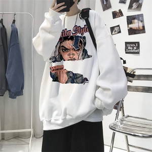 wassup happy圆领卫衣男春秋季潮牌潮流百搭上衣美式宽松休闲外套图片