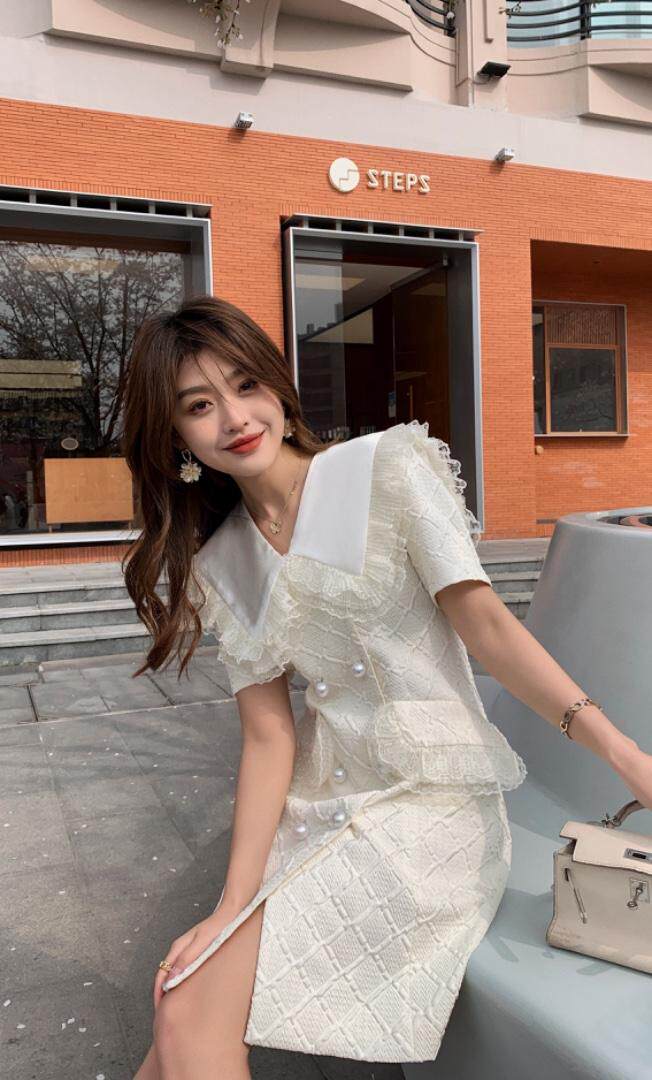 定制面料蕾丝边连衣裙甜美短裙，女装连衣裙，M.W 嫚维