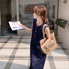 设计感大口袋薄款牛仔背心裙女2025夏季新时尚韩系百搭淡人A字裙，女装连衣裙，2C239