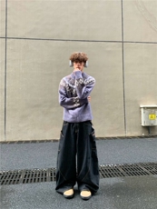 白菜coke美式复古花纹秋冬圆领双拉链立领针织衫毛衣开衫外套男女，男装针织衫/毛衣，星座218-1（原230）