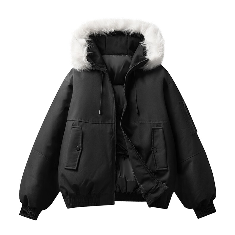 2025冬季新款大毛领保暖防风棉衣面包服外套男女同款XY2525-P95,男装棉衣,星座717