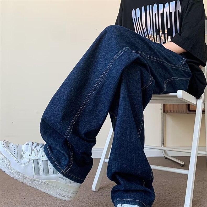 D219A/9017/P45深蓝色牛仔裤男港风，男装牛仔裤，电商D256A(原B258A)