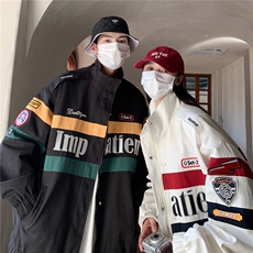 2023秋装复古机车服ins潮牌情侣夹克外套撞色上衣H806P108男，男装夹克，电商A341